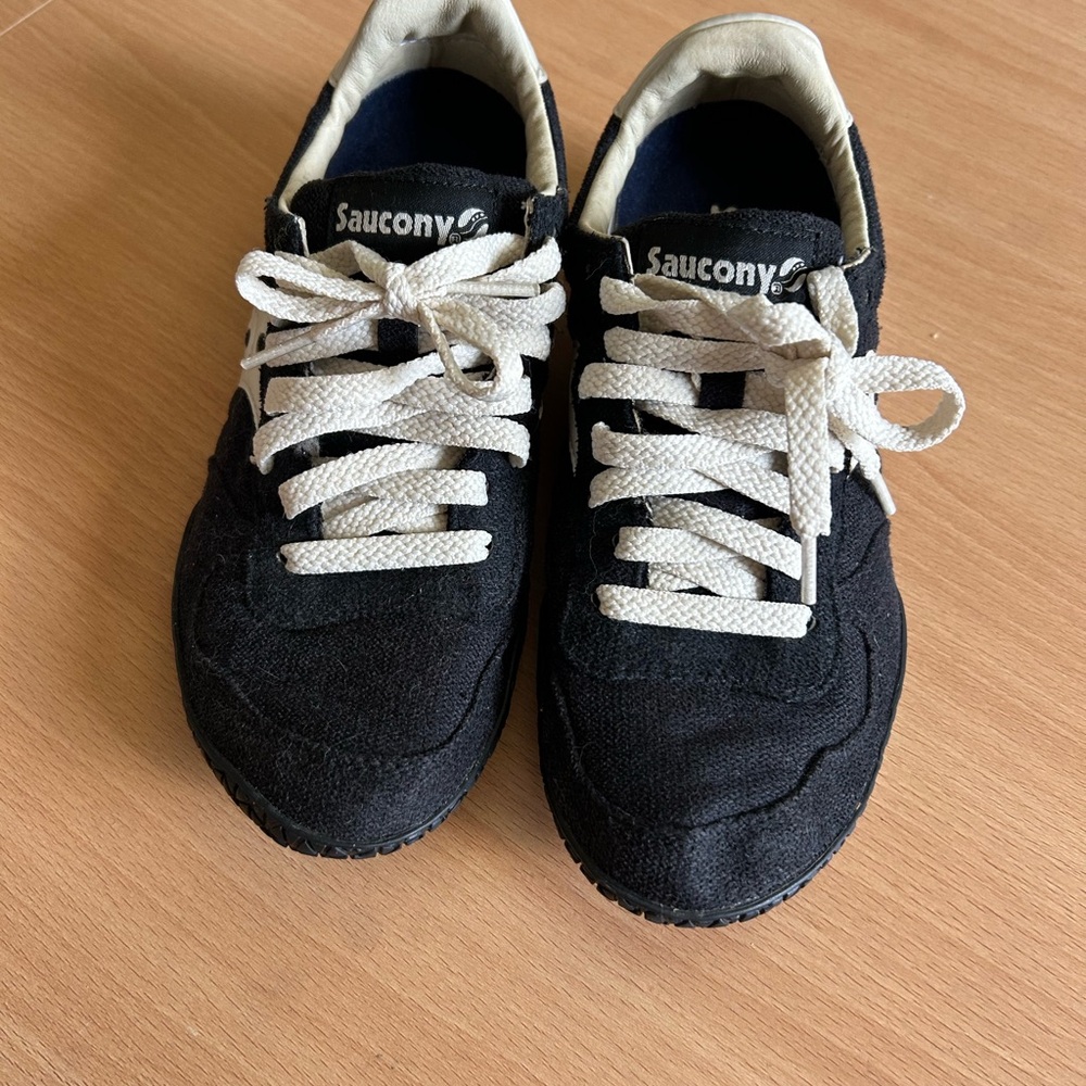Saucony Women’s Black and White Lace-Up Sneakers
